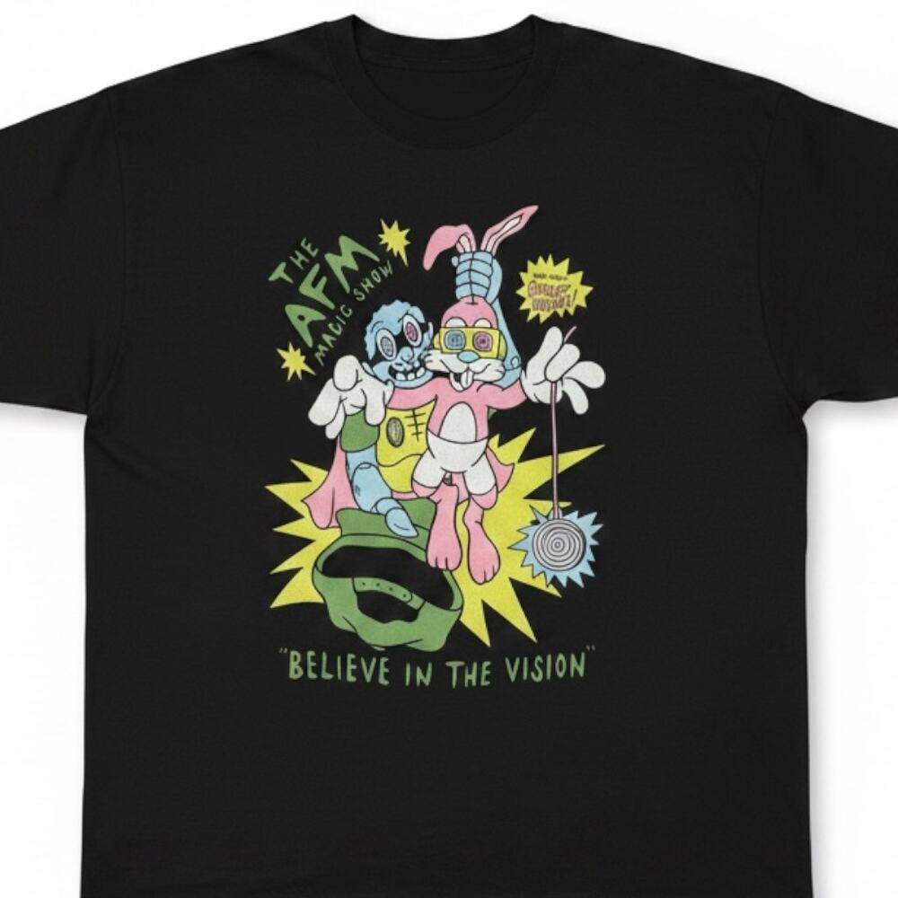 AFM Action Figure Miles x Rabbits Mens L Freddie Gibbs Magic Show Vision T-Shirt